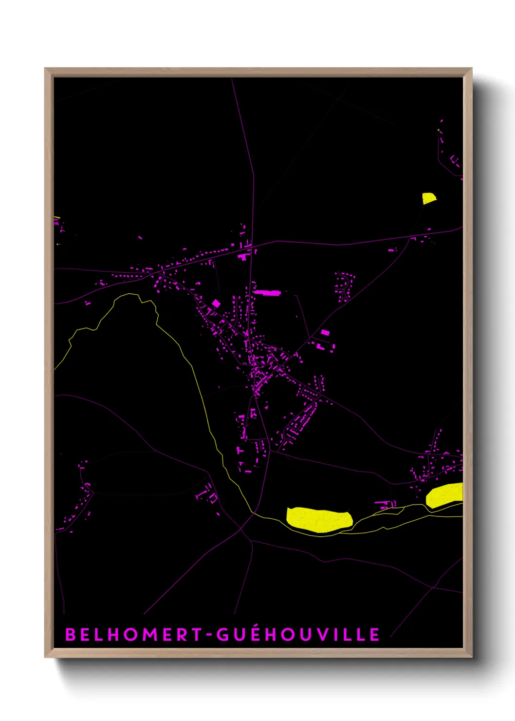 Une affiche de carte sur Belhomert-Guéhouville