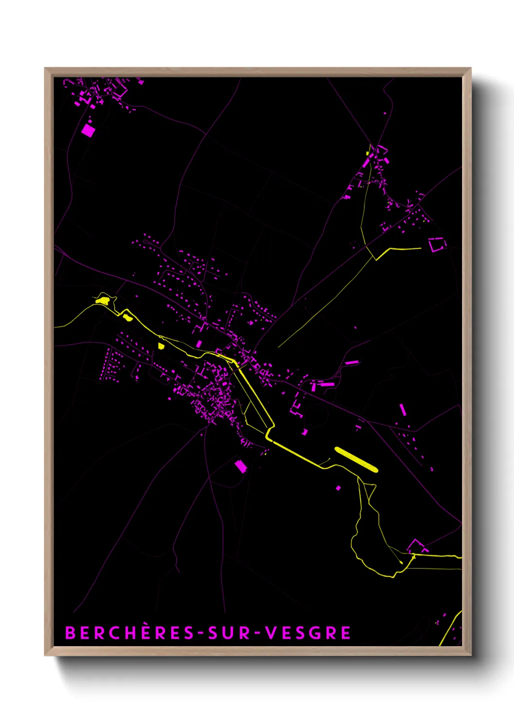 Une affiche de carte sur Berchères-sur-Vesgre