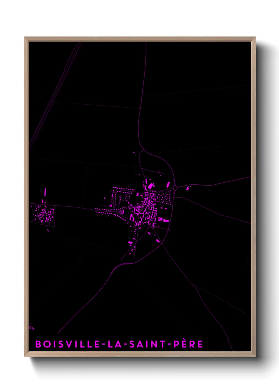 Une affiche de carte sur Boisville-la-Saint-Père