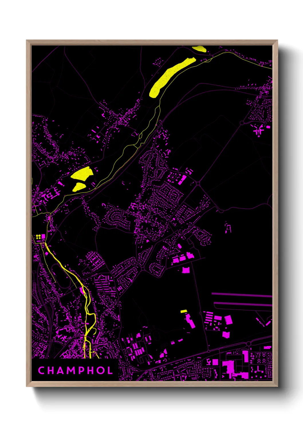 Une affiche de carte sur Champhol