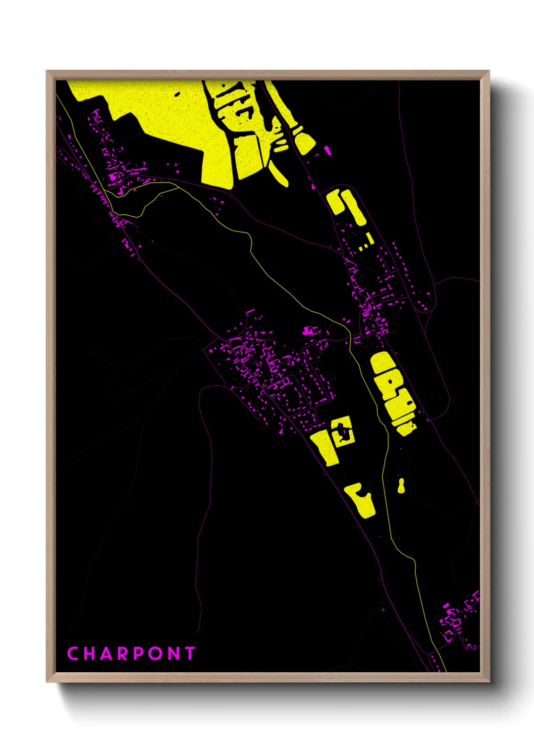 Une affiche de carte sur Charpont