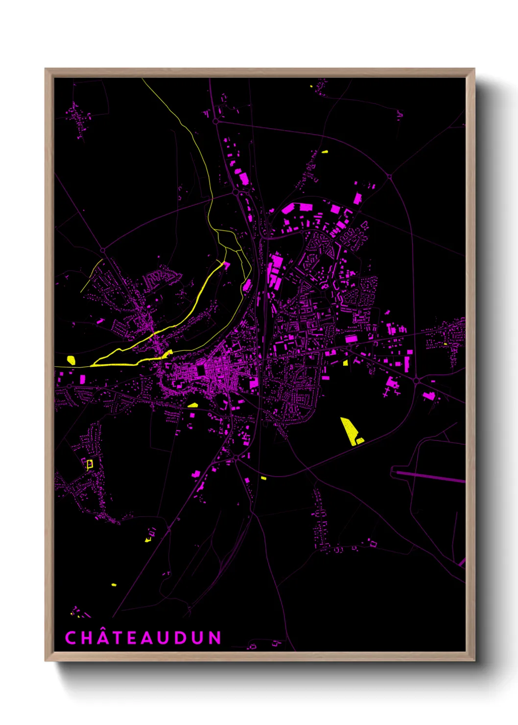 Une affiche de carte sur Châteaudun