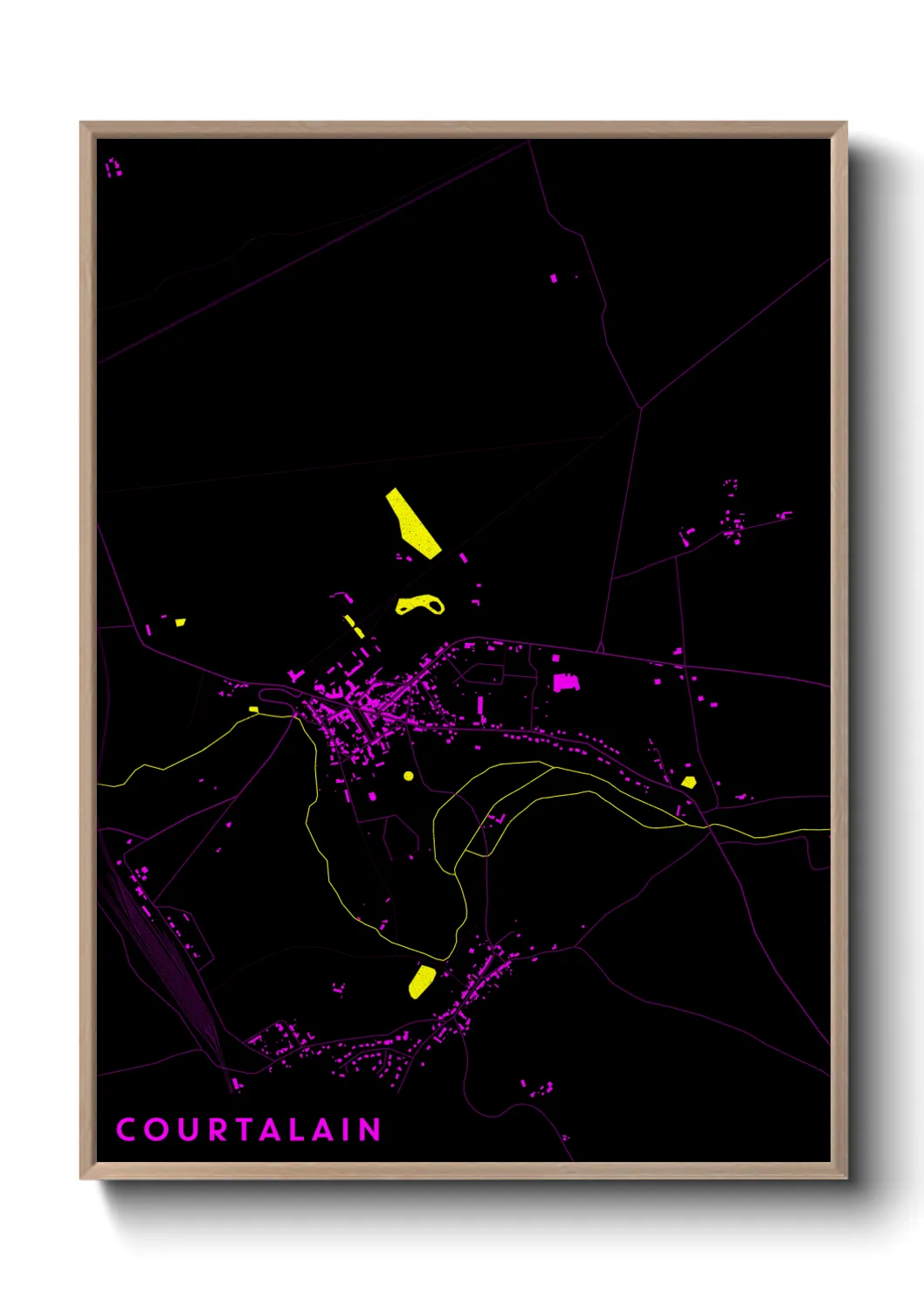 Une affiche de carte sur Courtalain