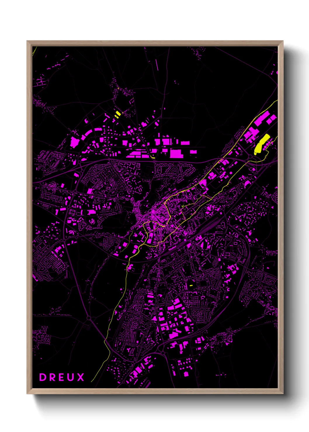 Une affiche de carte sur Dreux