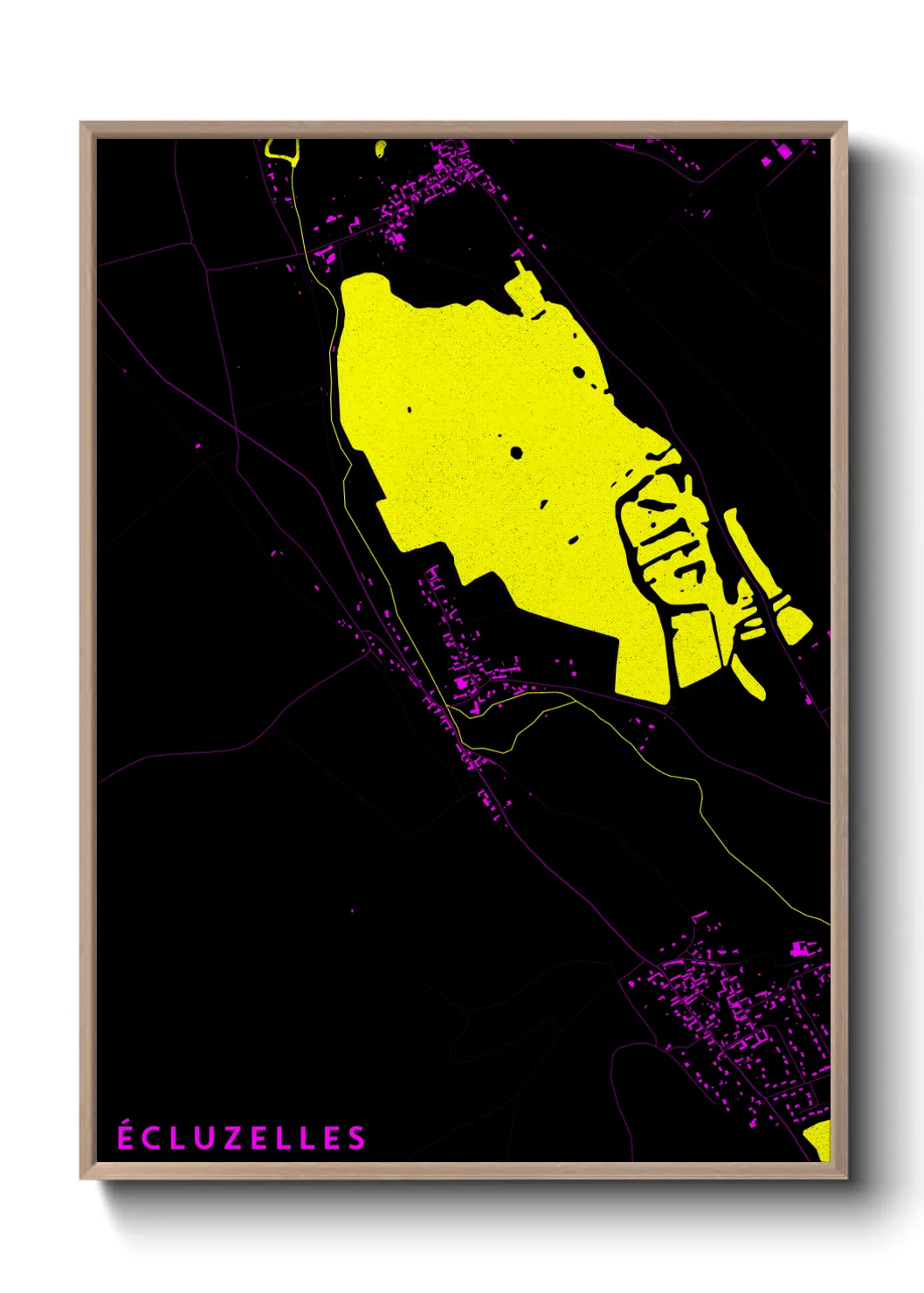 Une affiche de carte sur Écluzelles