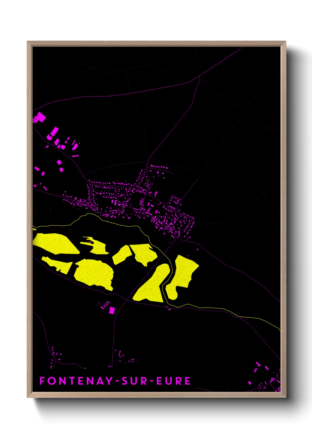 Une affiche de carte sur Fontenay-sur-Eure