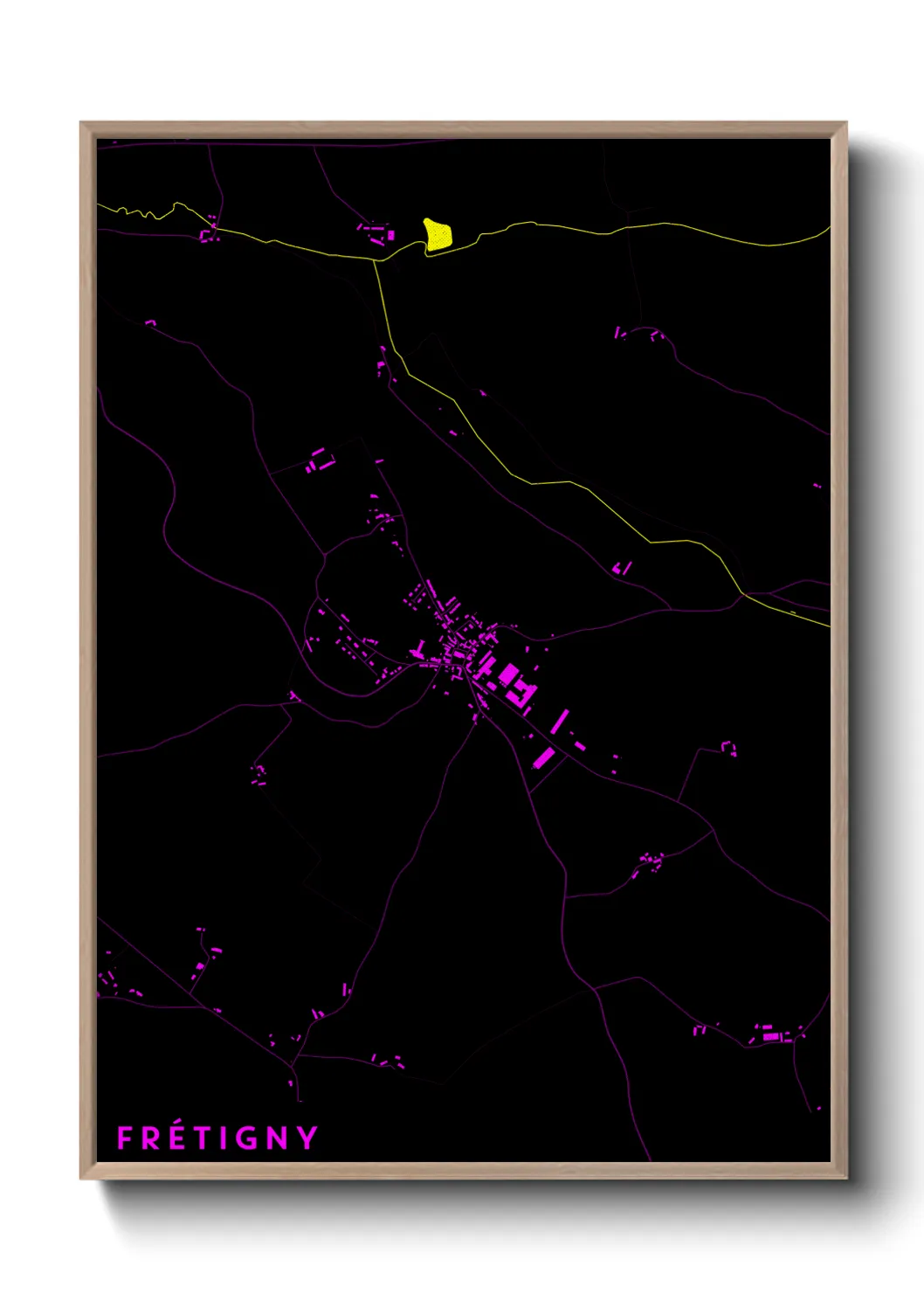 Une affiche de carte sur Frétigny