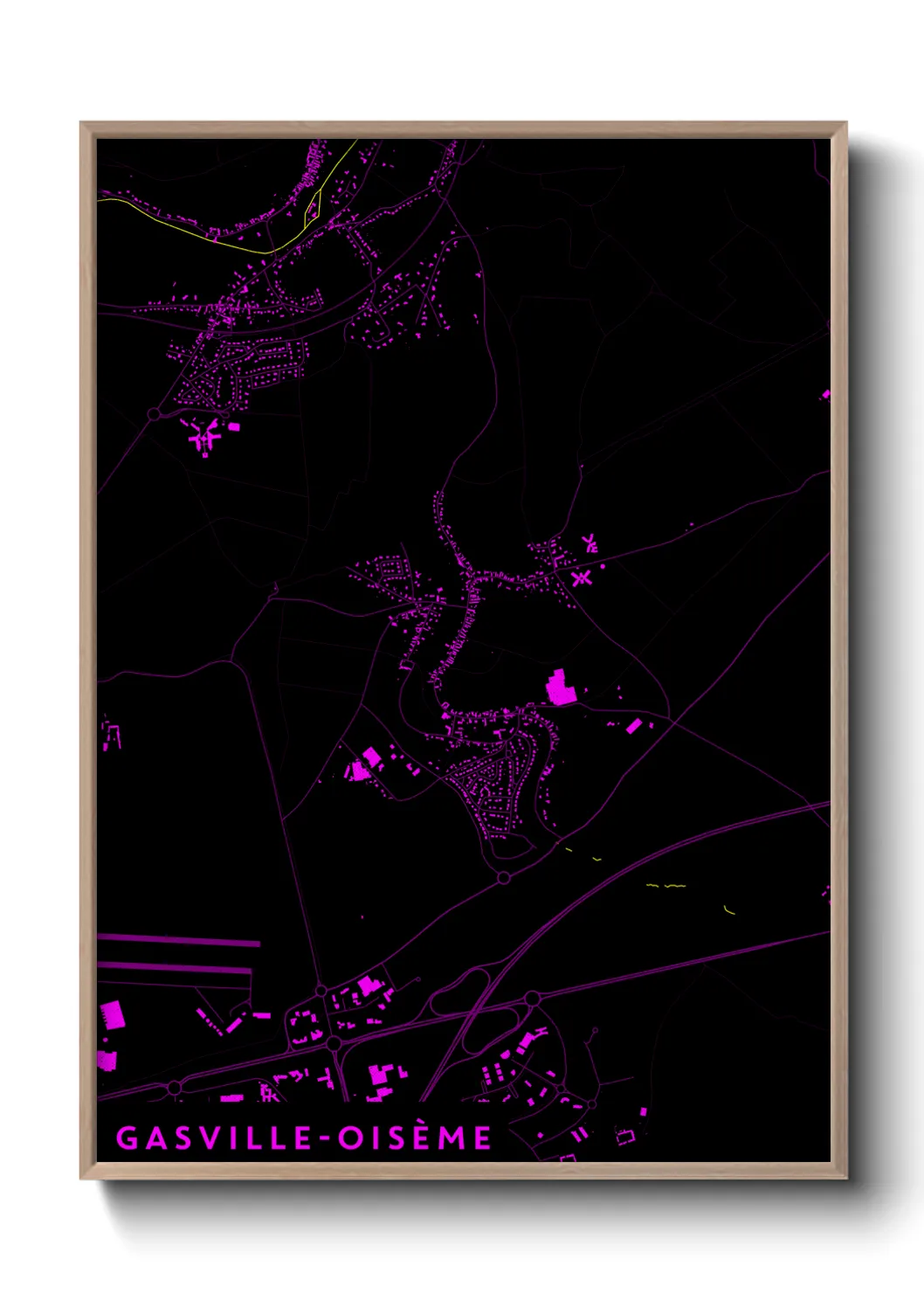 Une affiche de carte sur Gasville-Oisème