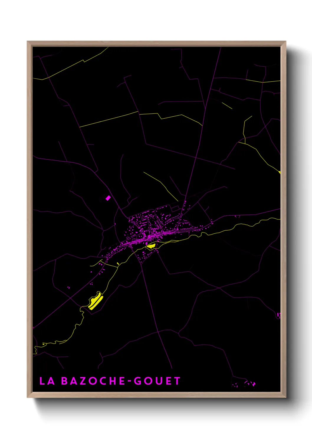 Une affiche de carte sur La Bazoche-Gouet