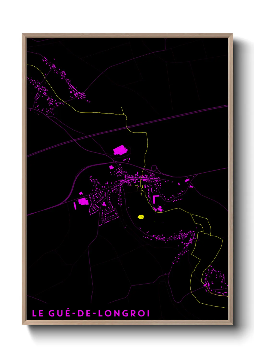 Une affiche de carte sur Le Gué-de-Longroi