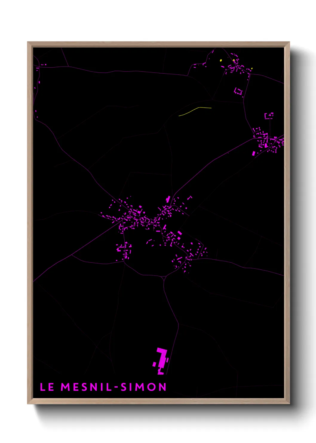 Une affiche de carte sur Le Mesnil-Simon