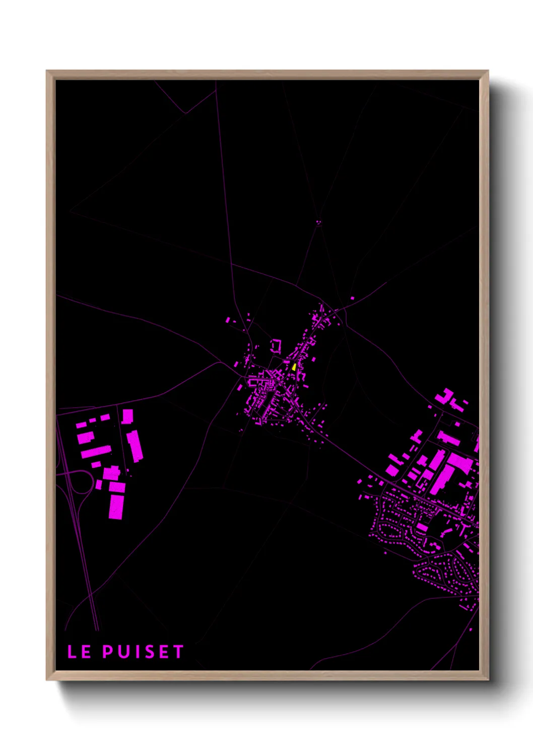 Une affiche de carte sur Le Puiset