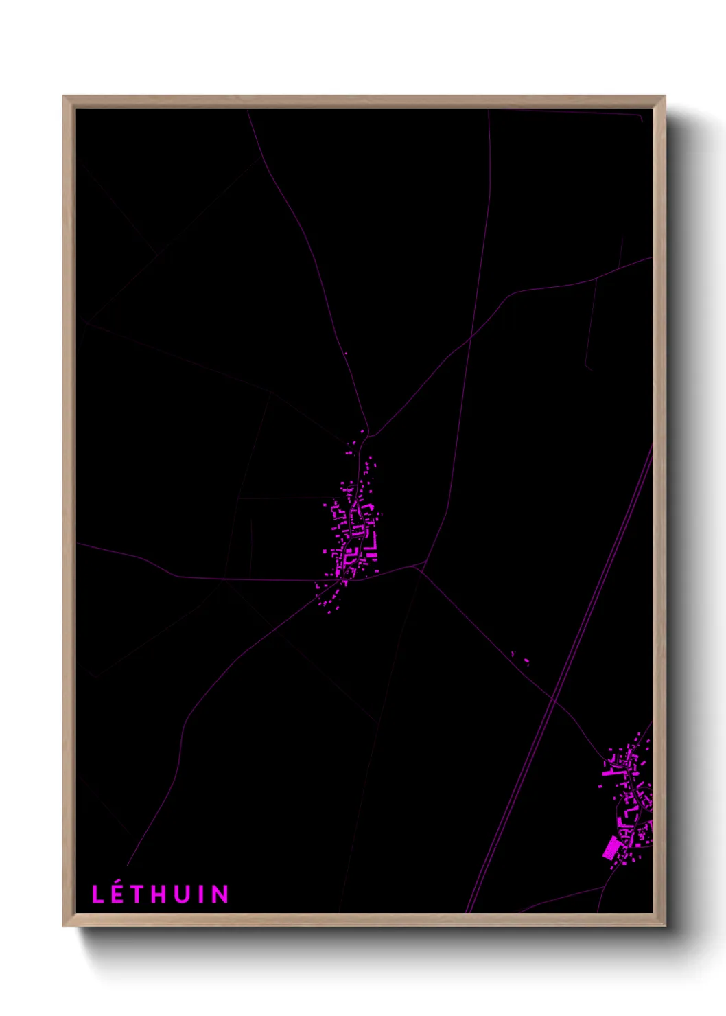 Une affiche de carte sur Léthuin