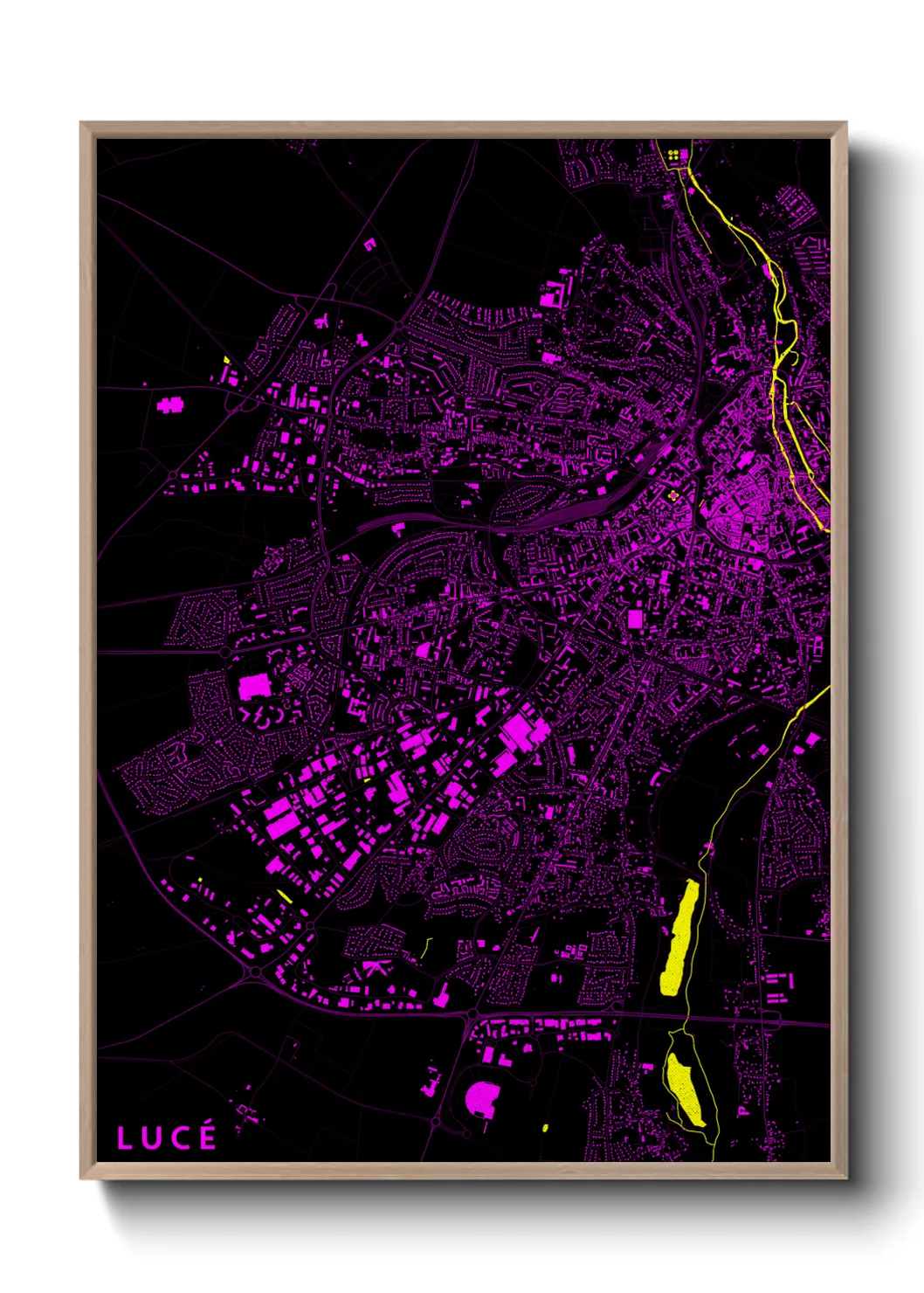 Une affiche de carte sur Lucé