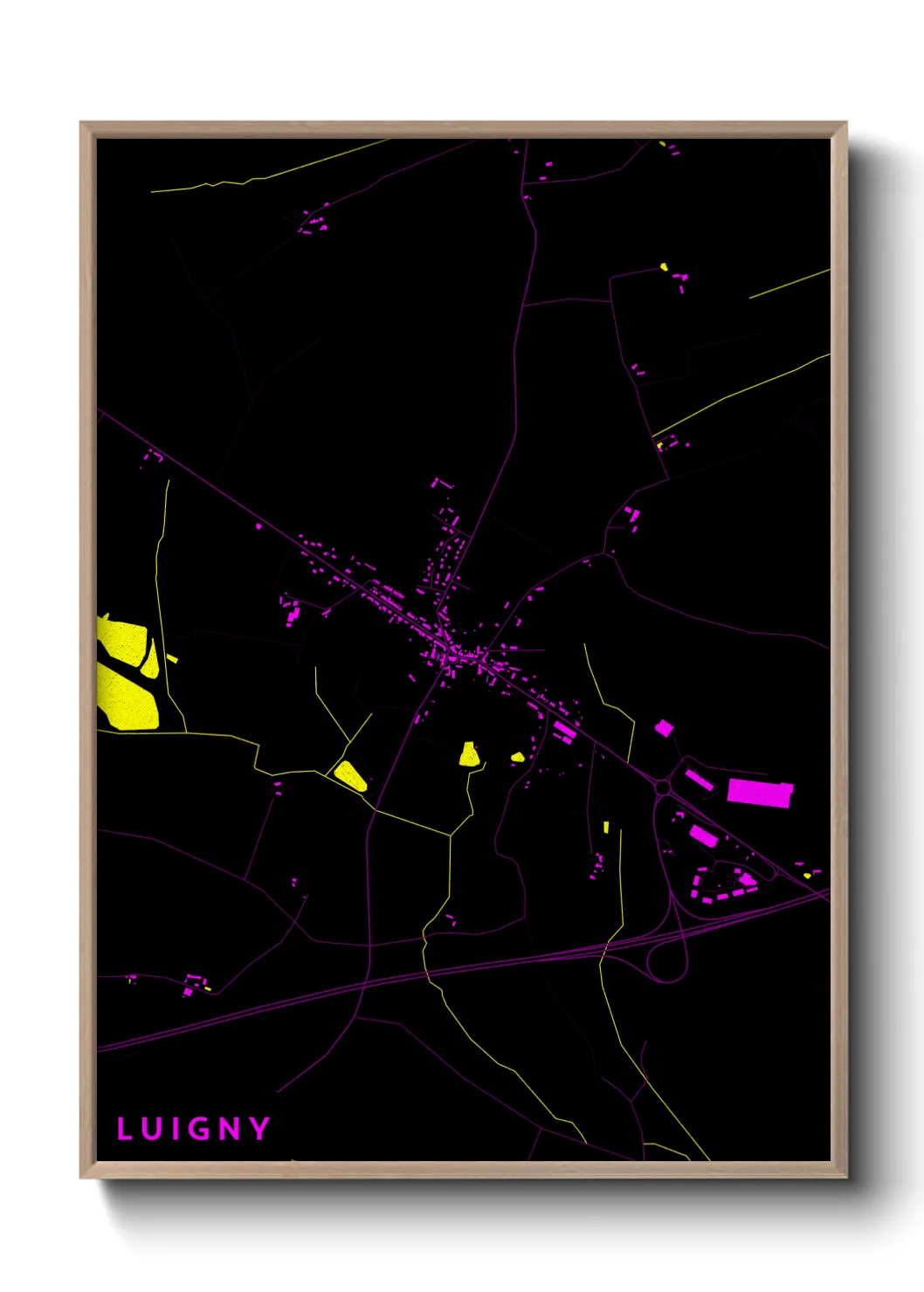 Une affiche de carte sur Luigny