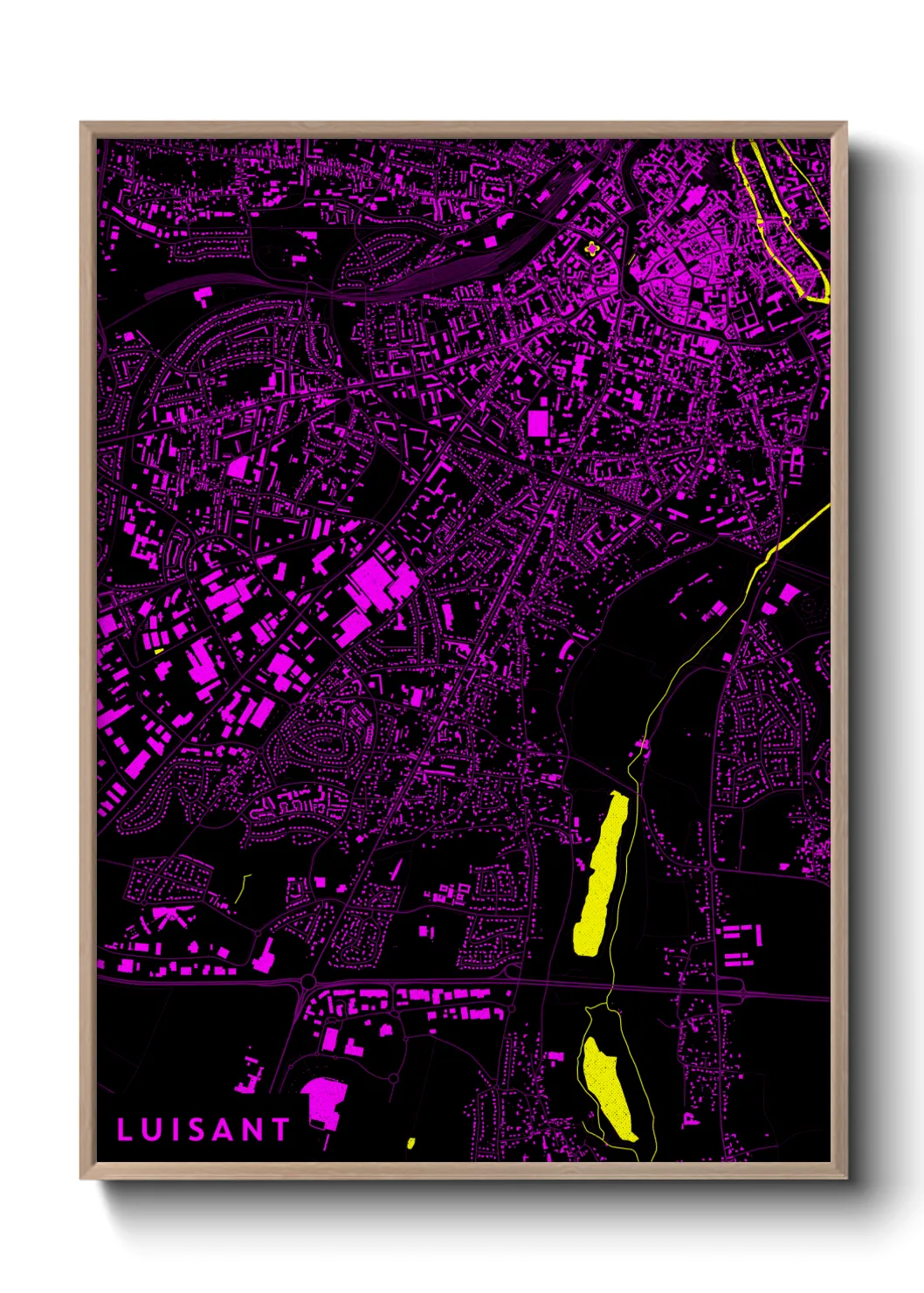 Une affiche de carte sur Luisant