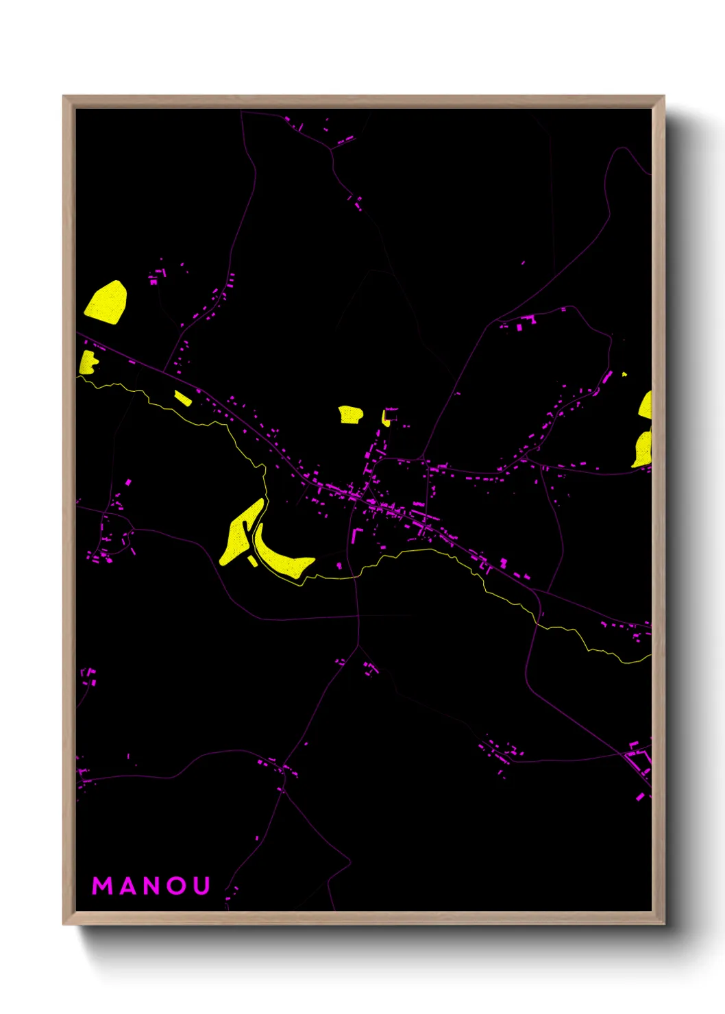 Une affiche de carte sur Manou