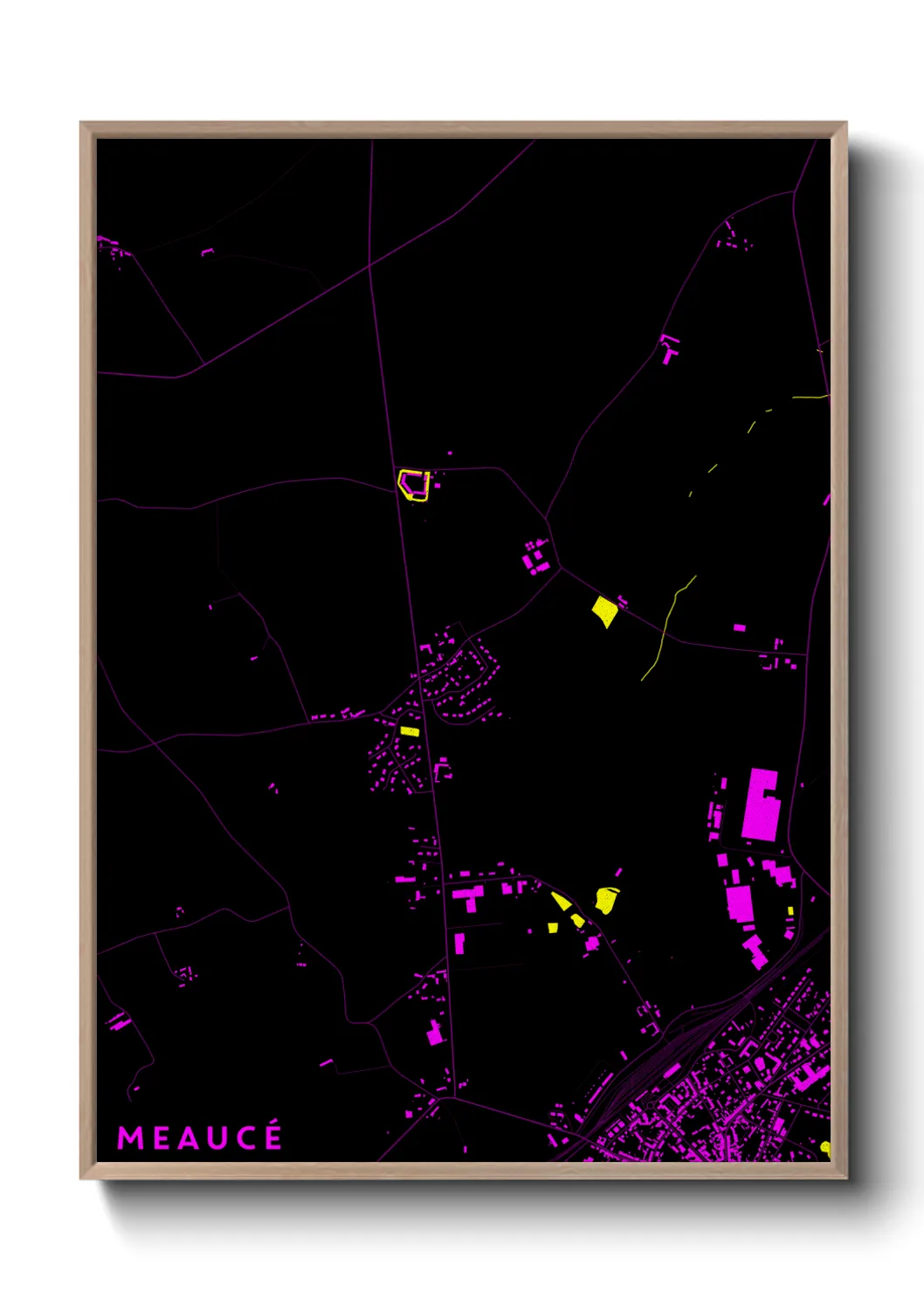 Une affiche de carte sur Meaucé