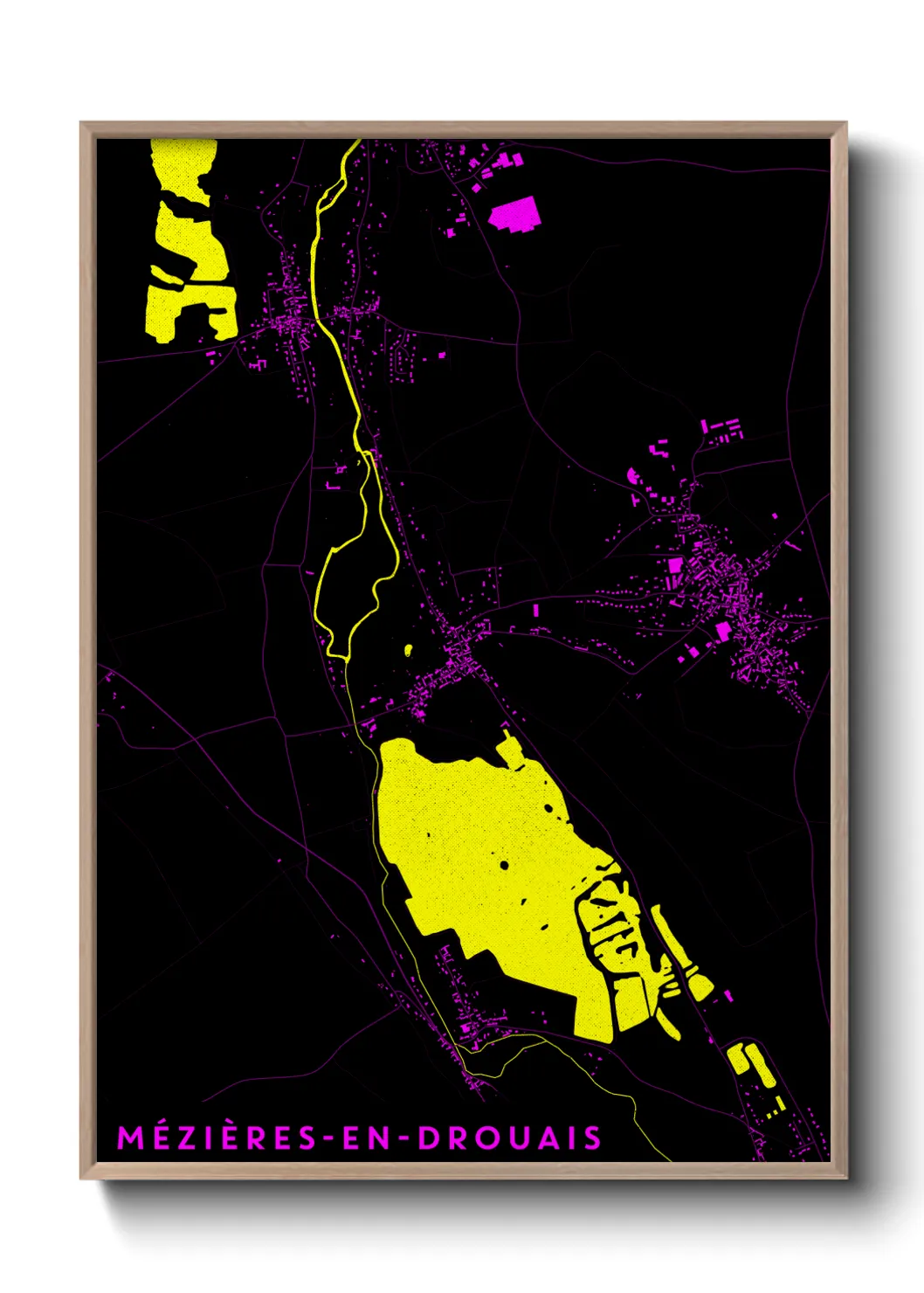 Une affiche de carte sur Mézières-en-Drouais