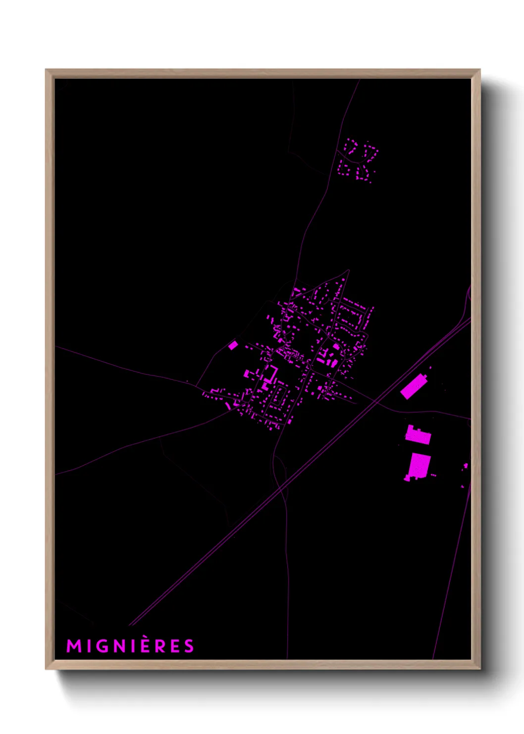 Une affiche de carte sur Mignières