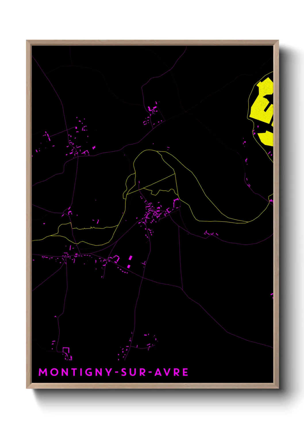 Une affiche de carte sur Montigny-sur-Avre