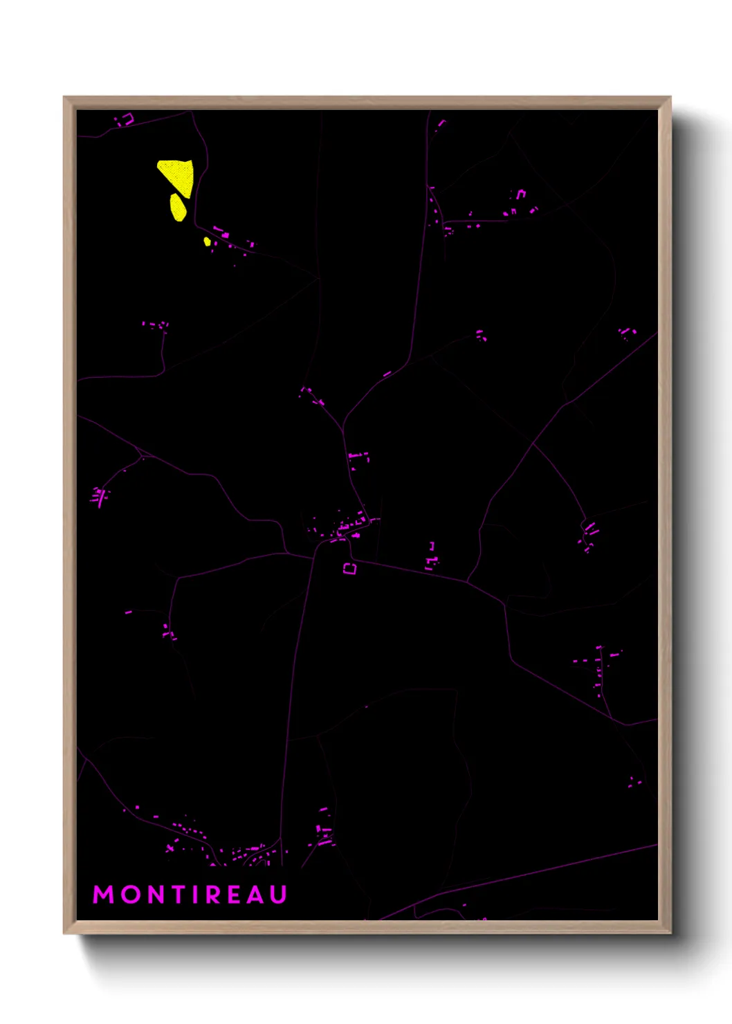 Une affiche de carte sur Montireau