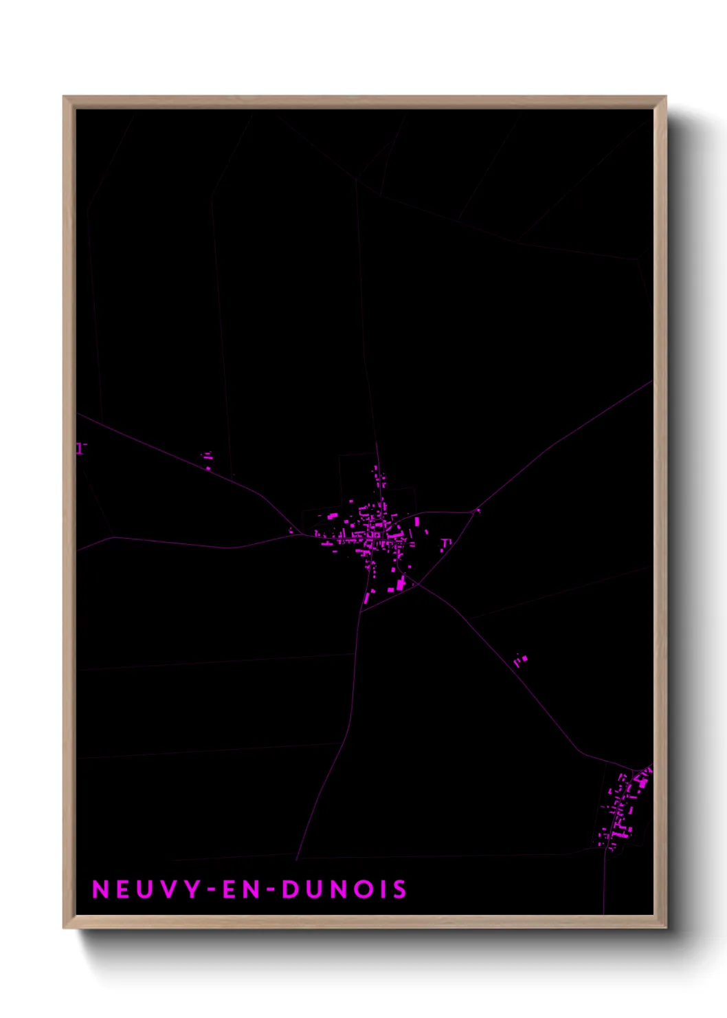 Une affiche de carte sur Neuvy-en-Dunois