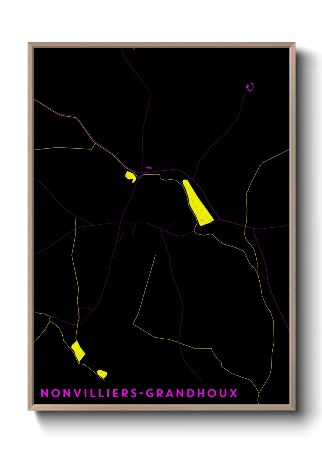 Une affiche de carte sur Nonvilliers-Grandhoux