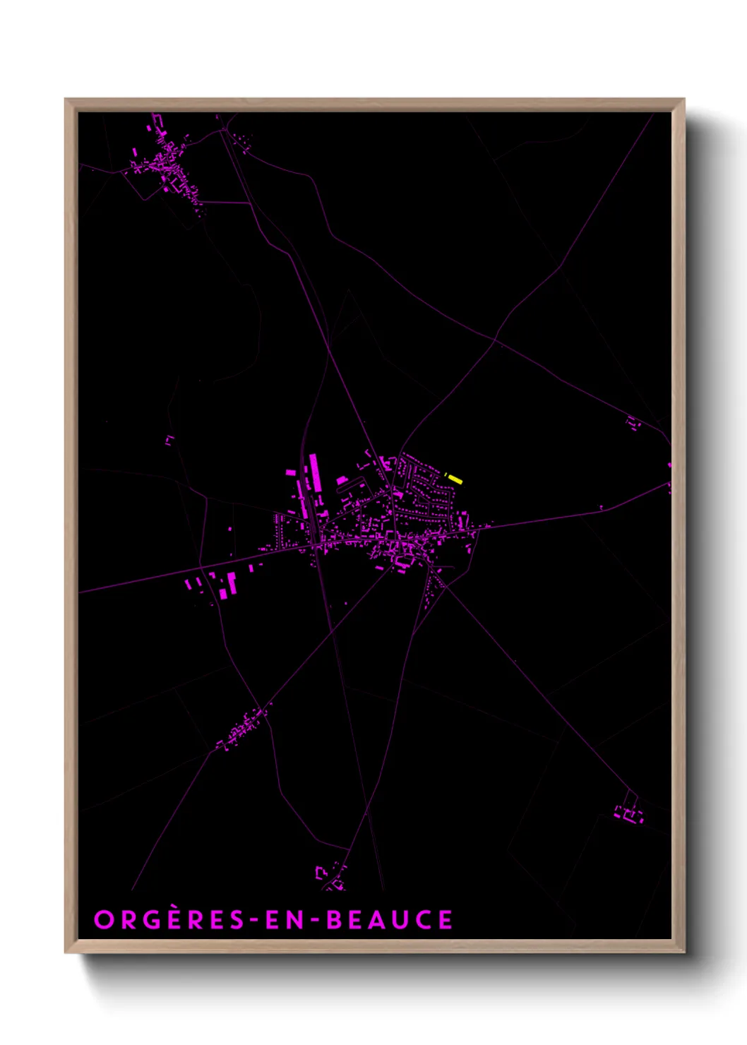Une affiche de carte sur Orgères-en-Beauce