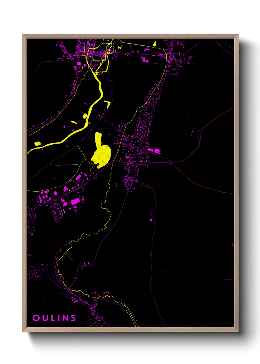 Une affiche de carte sur Oulins