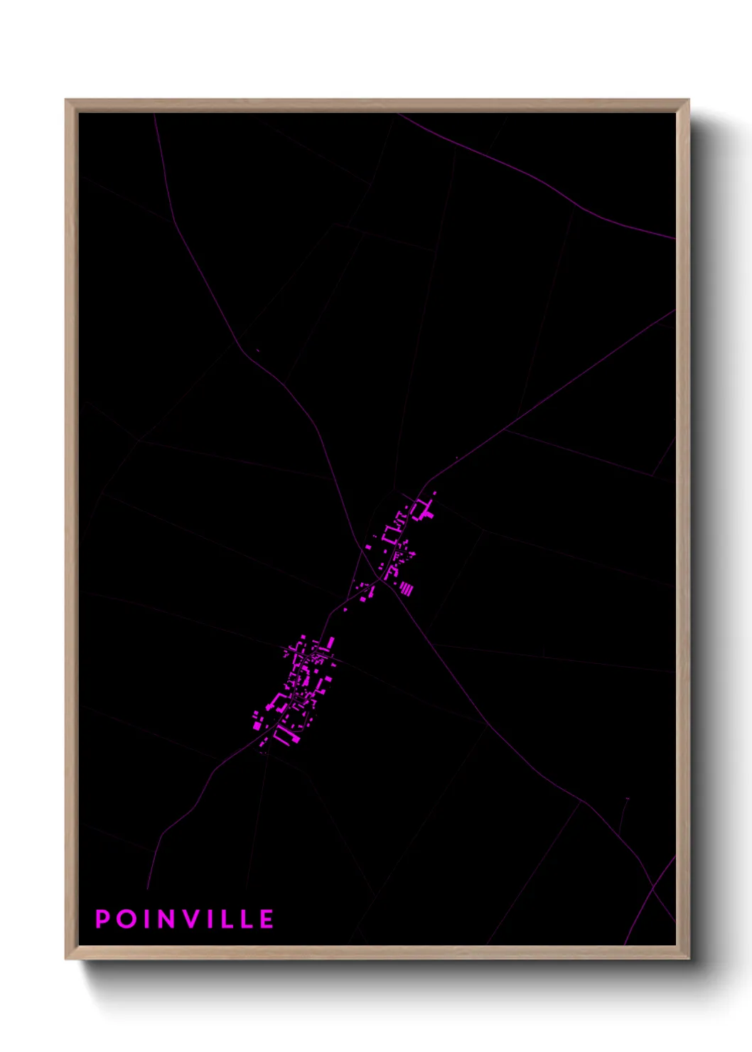 Une affiche de carte sur Poinville