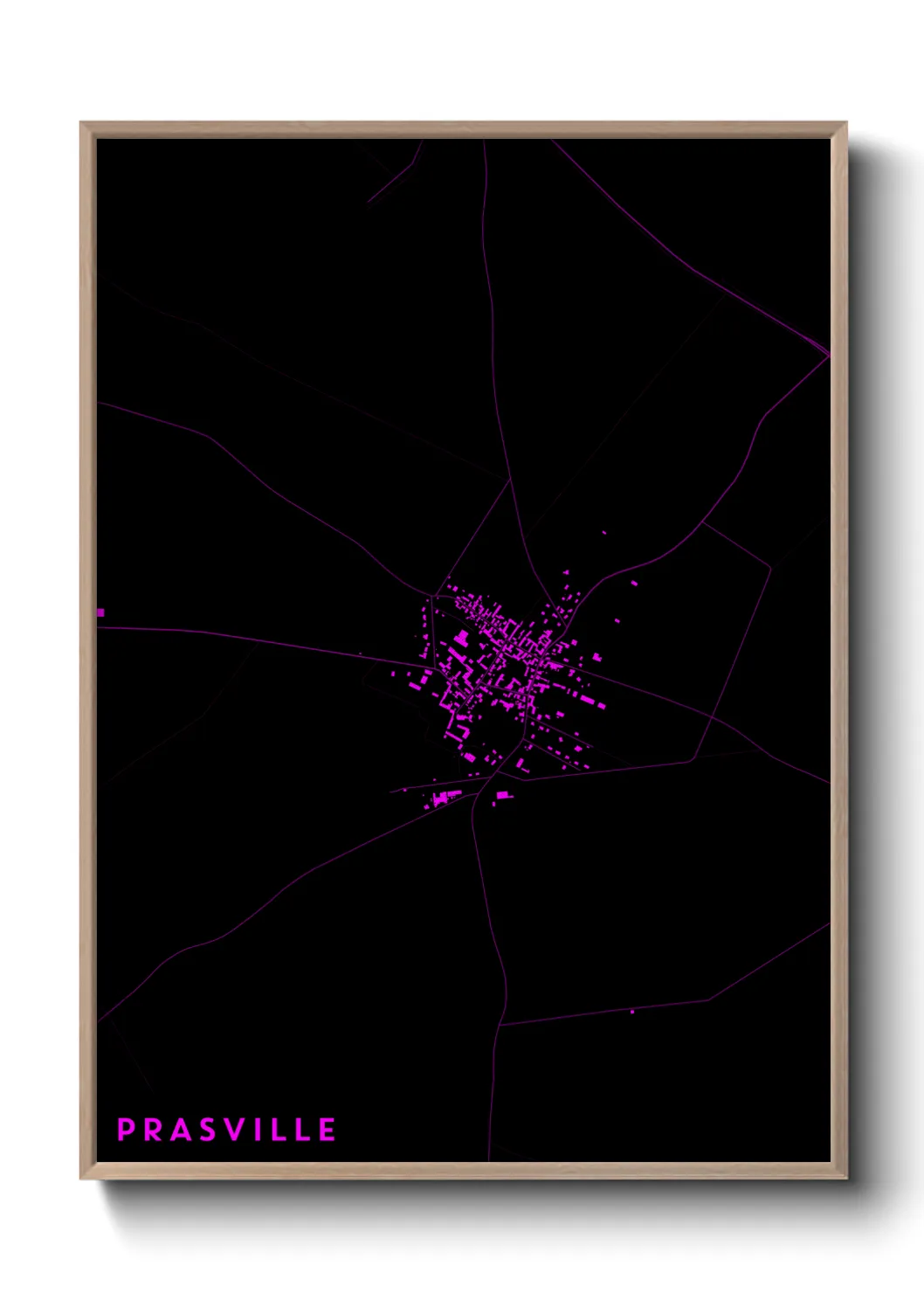 Une affiche de carte sur Prasville