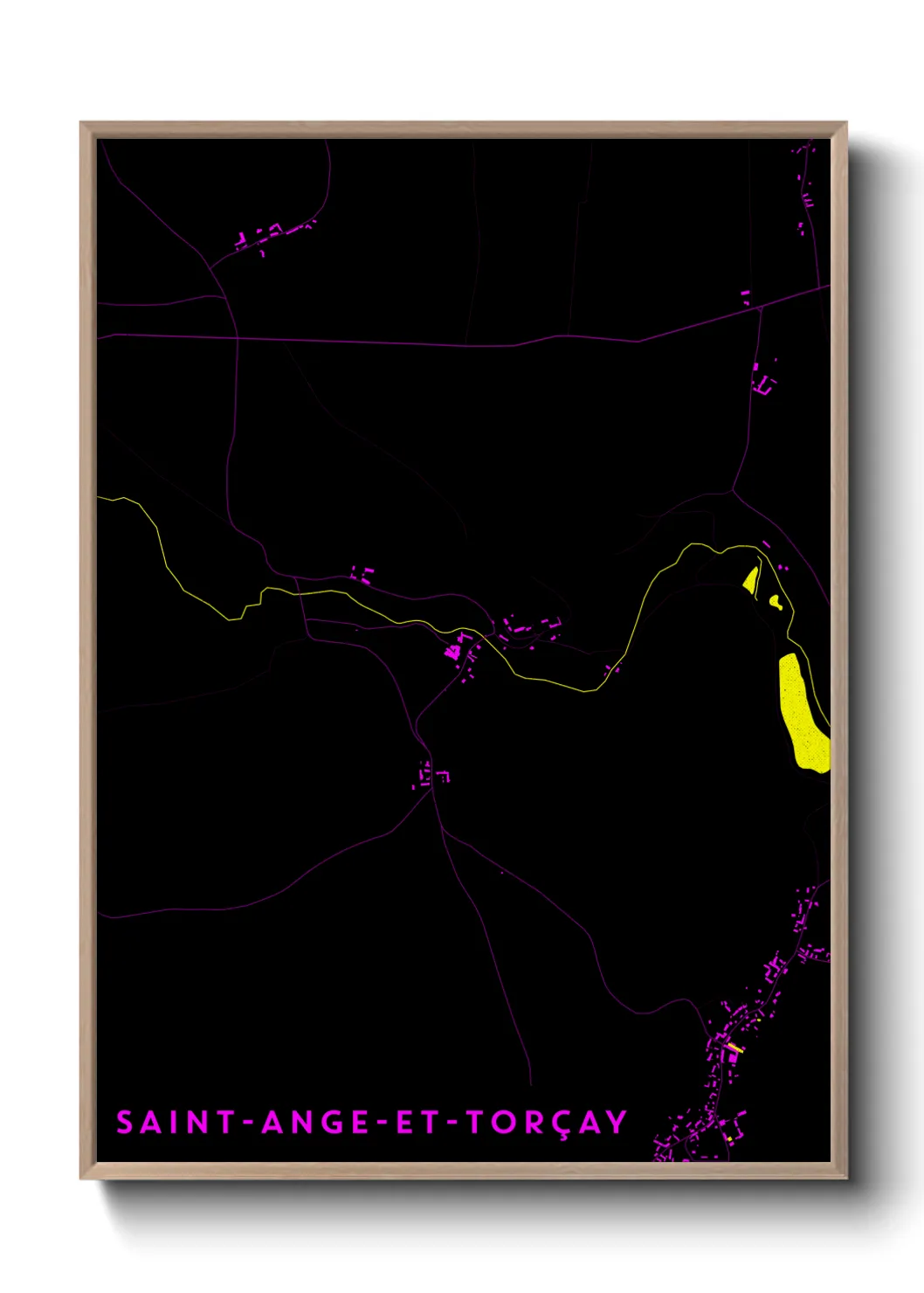 Une affiche de carte sur Saint-Ange-et-Torçay