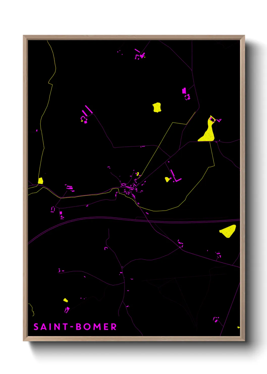Une affiche de carte sur Saint-Bomer