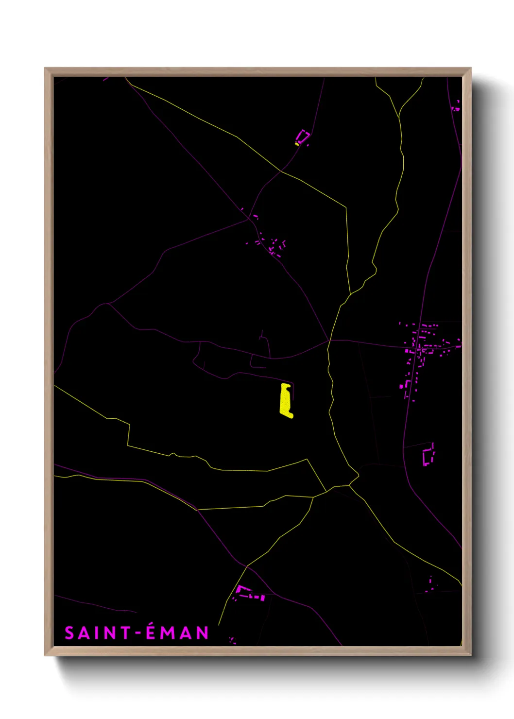 Une affiche de carte sur Saint-Éman