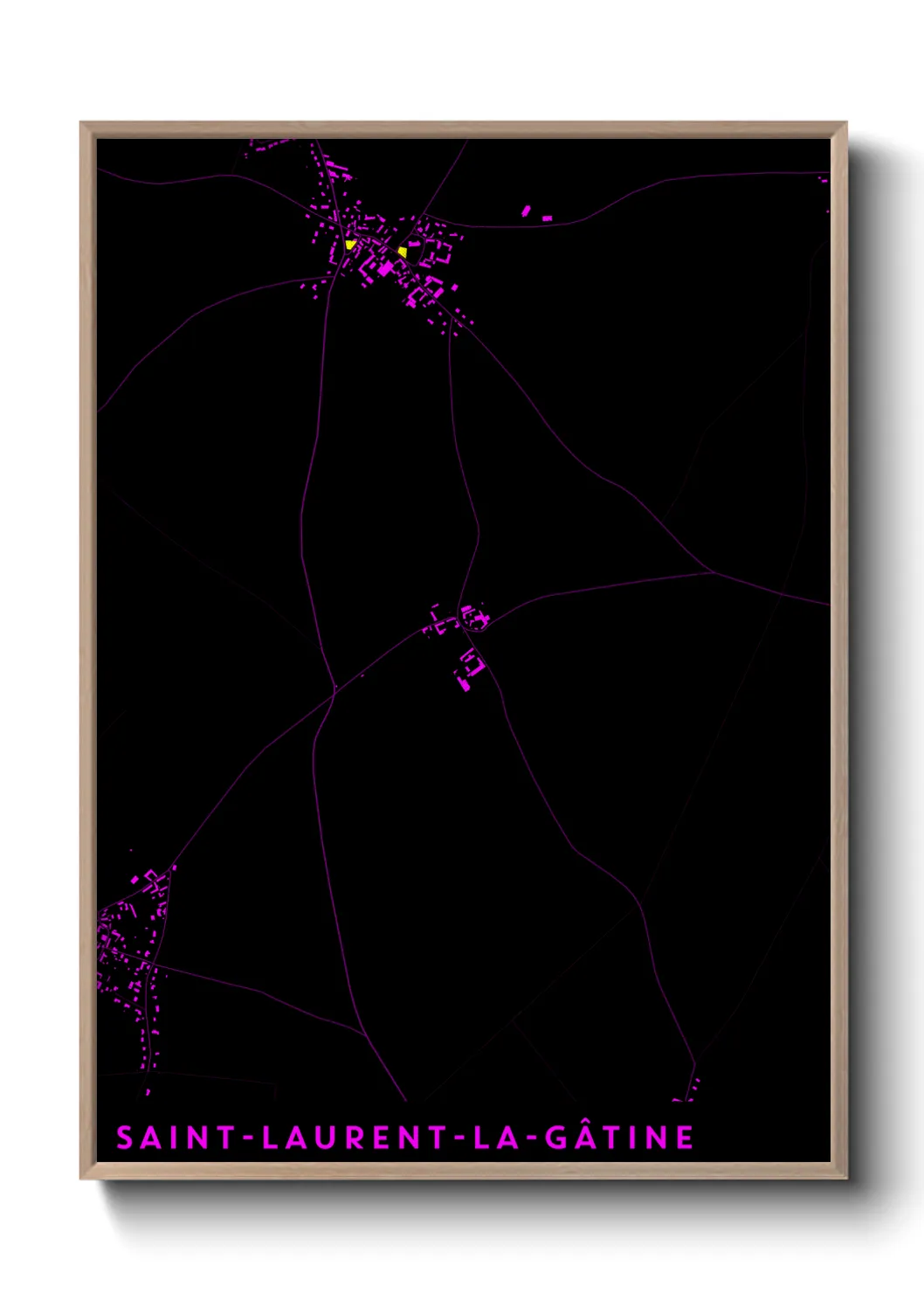 Une affiche de carte sur Saint-Laurent-la-Gâtine