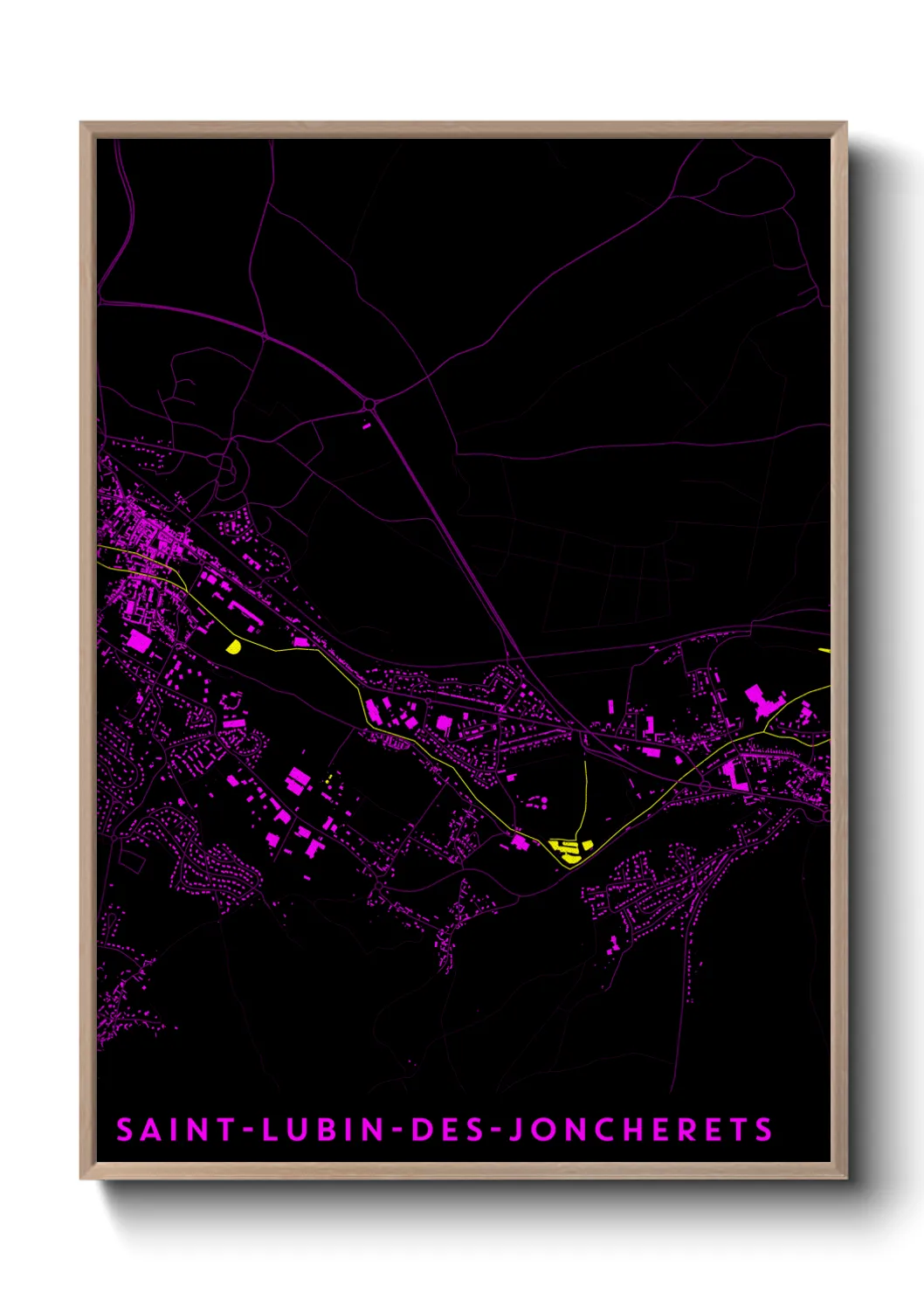 Une affiche de carte sur Saint-Lubin-des-Joncherets