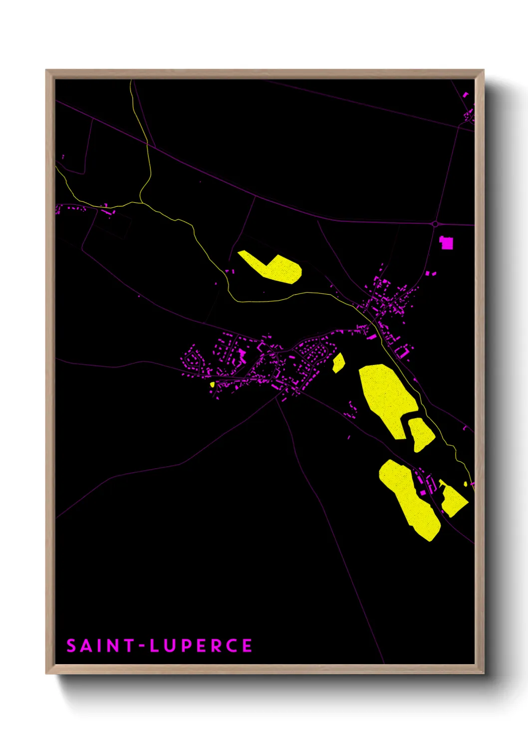 Une affiche de carte sur Saint-Luperce