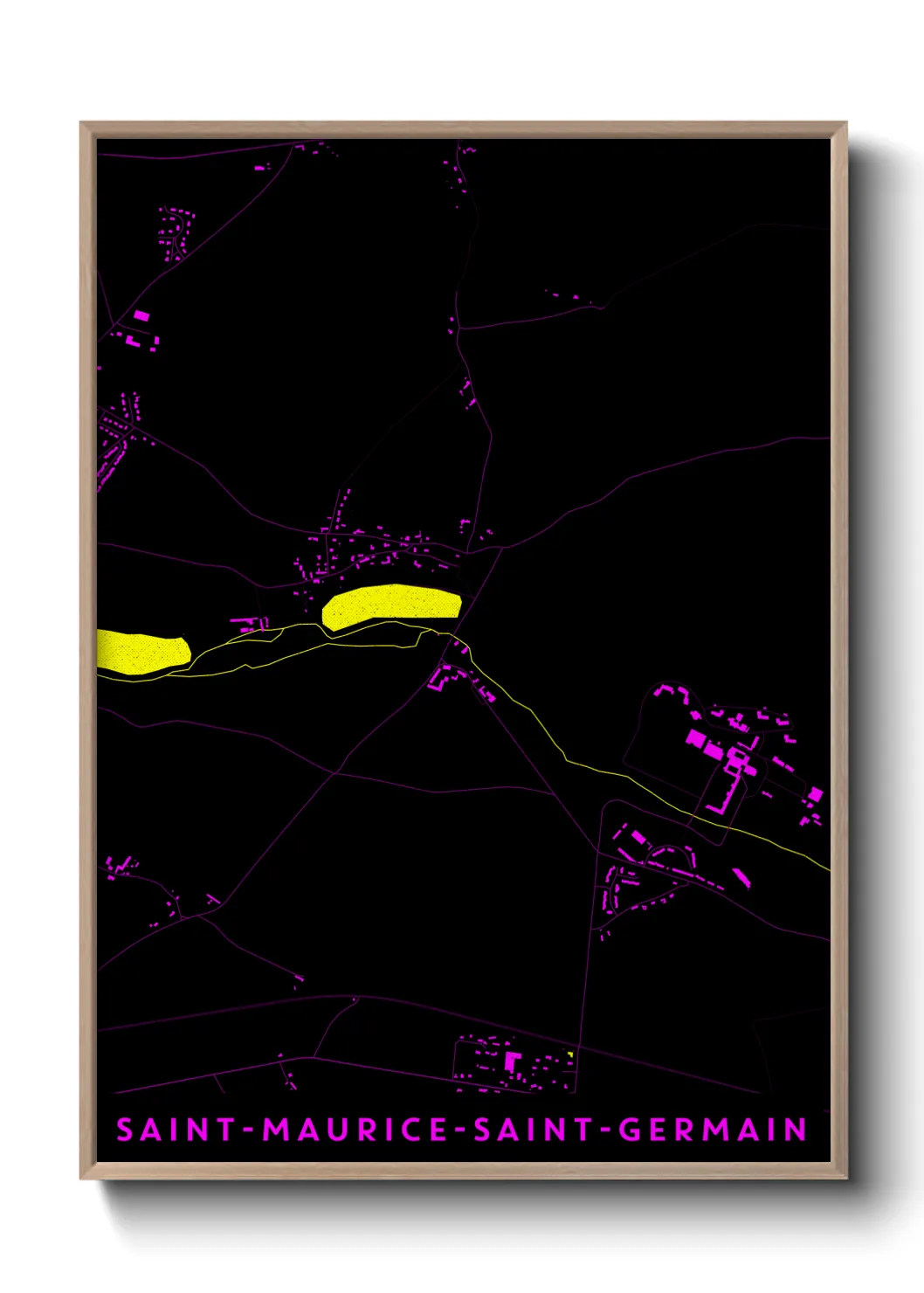 Une affiche de carte sur Saint-Maurice-Saint-Germain