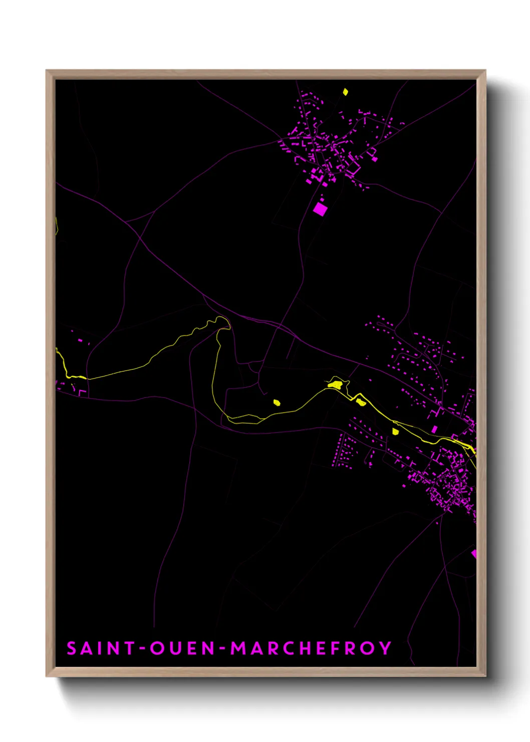 Une affiche de carte sur Saint-Ouen-Marchefroy