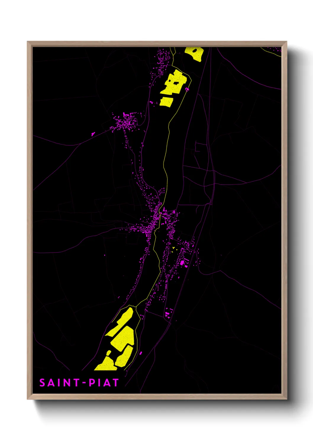 Une affiche de carte sur Saint-Piat
