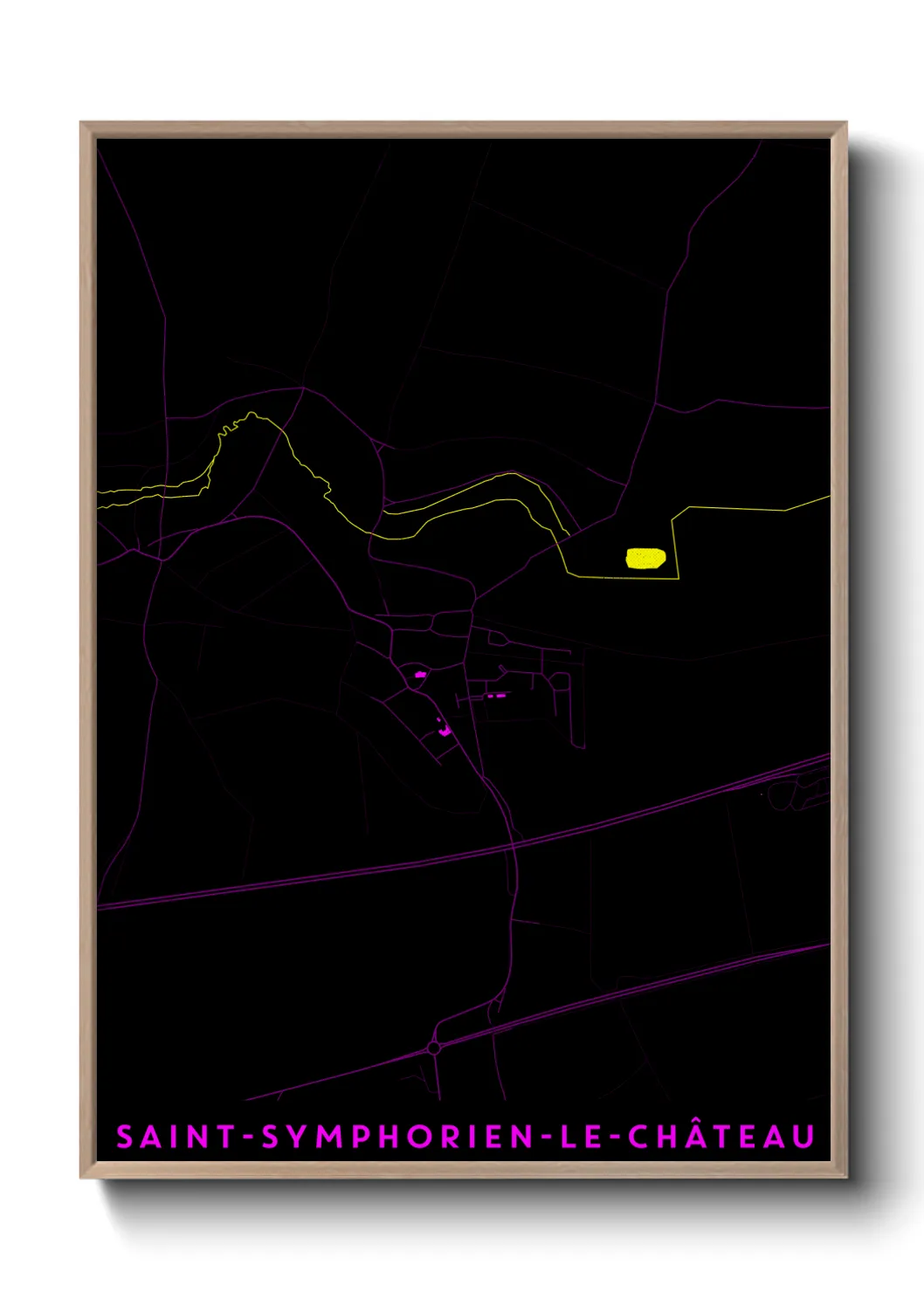 Une affiche de carte sur Saint-Symphorien-le-Château