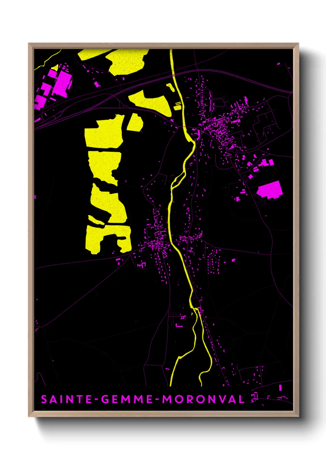 Une affiche de carte sur Sainte-Gemme-Moronval