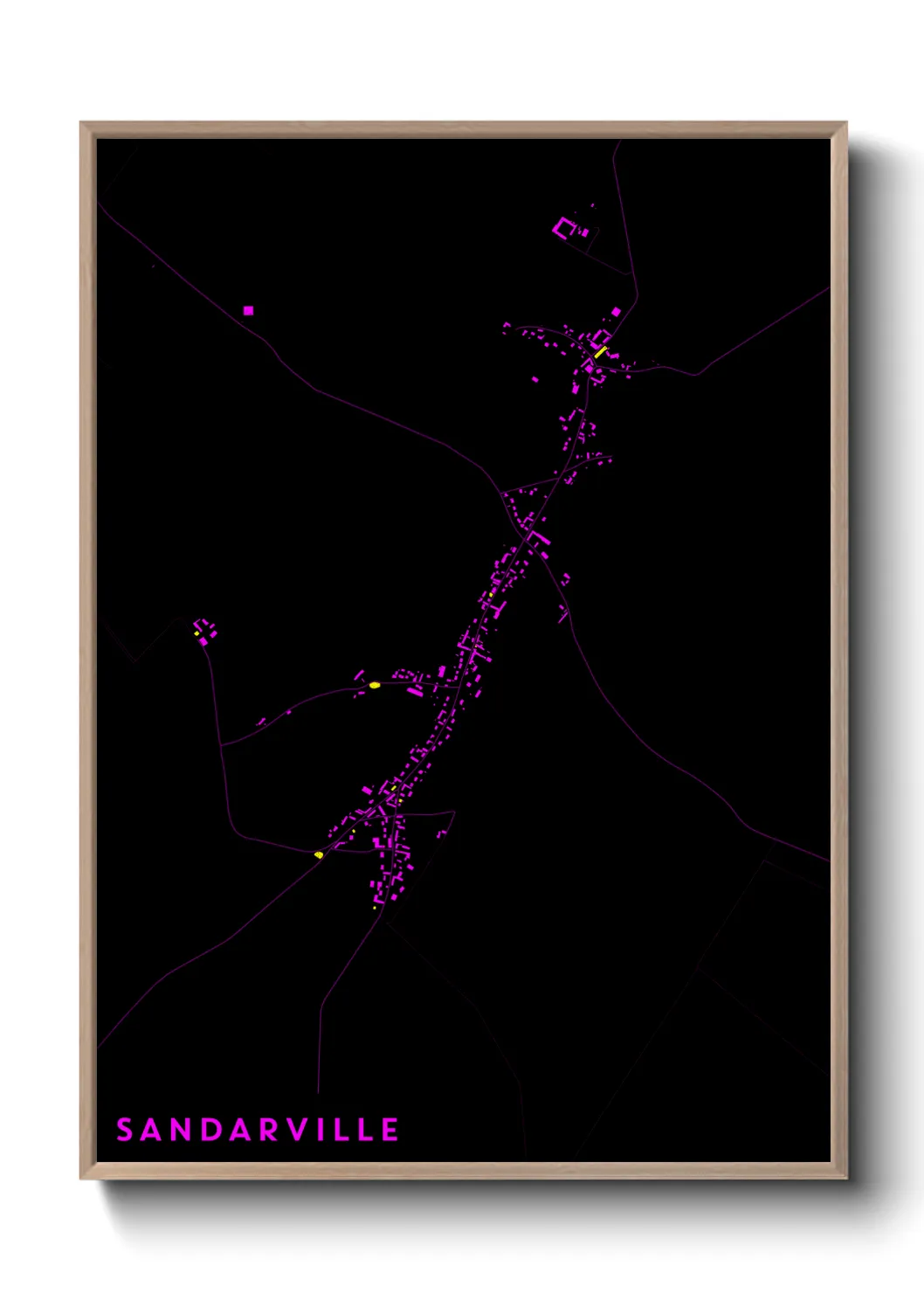 Une affiche de carte sur Sandarville