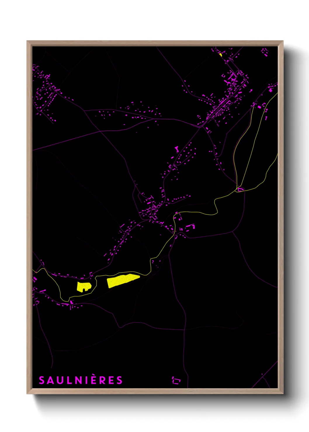 Une affiche de carte sur Saulnières