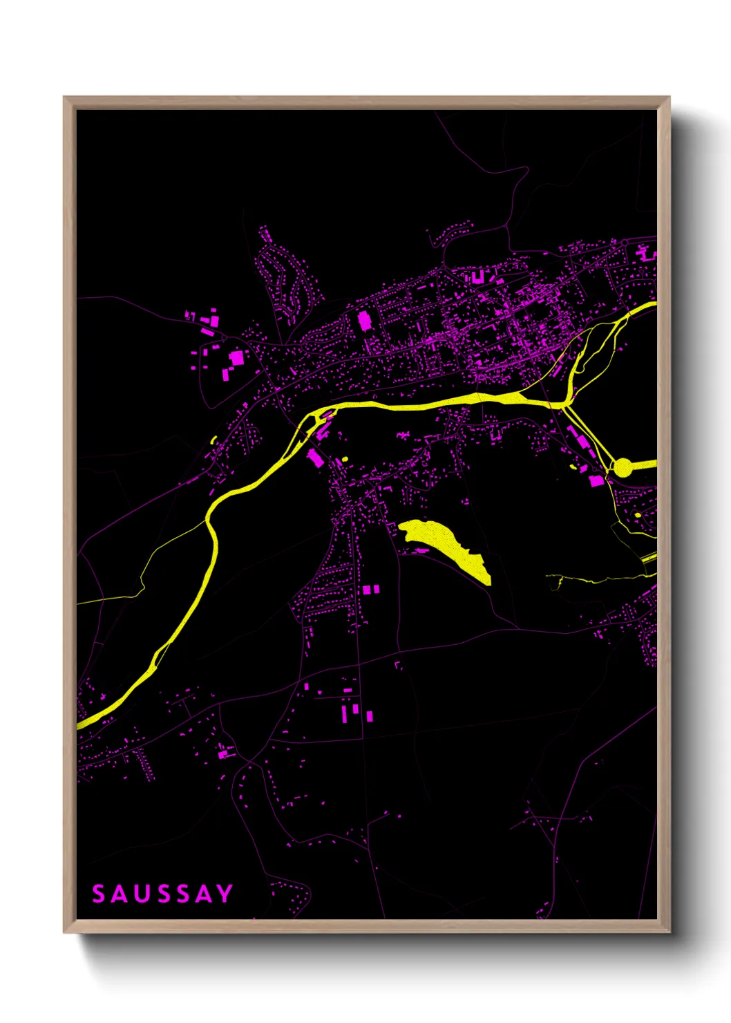 Une affiche de carte sur Saussay