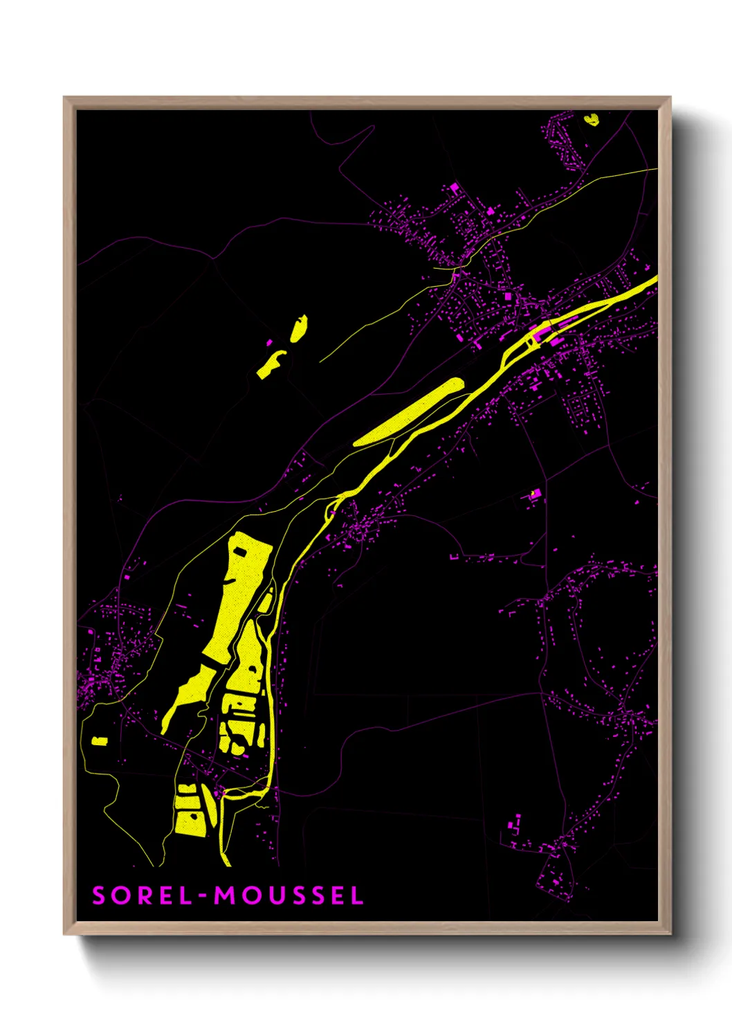 Une affiche de carte sur Sorel-Moussel