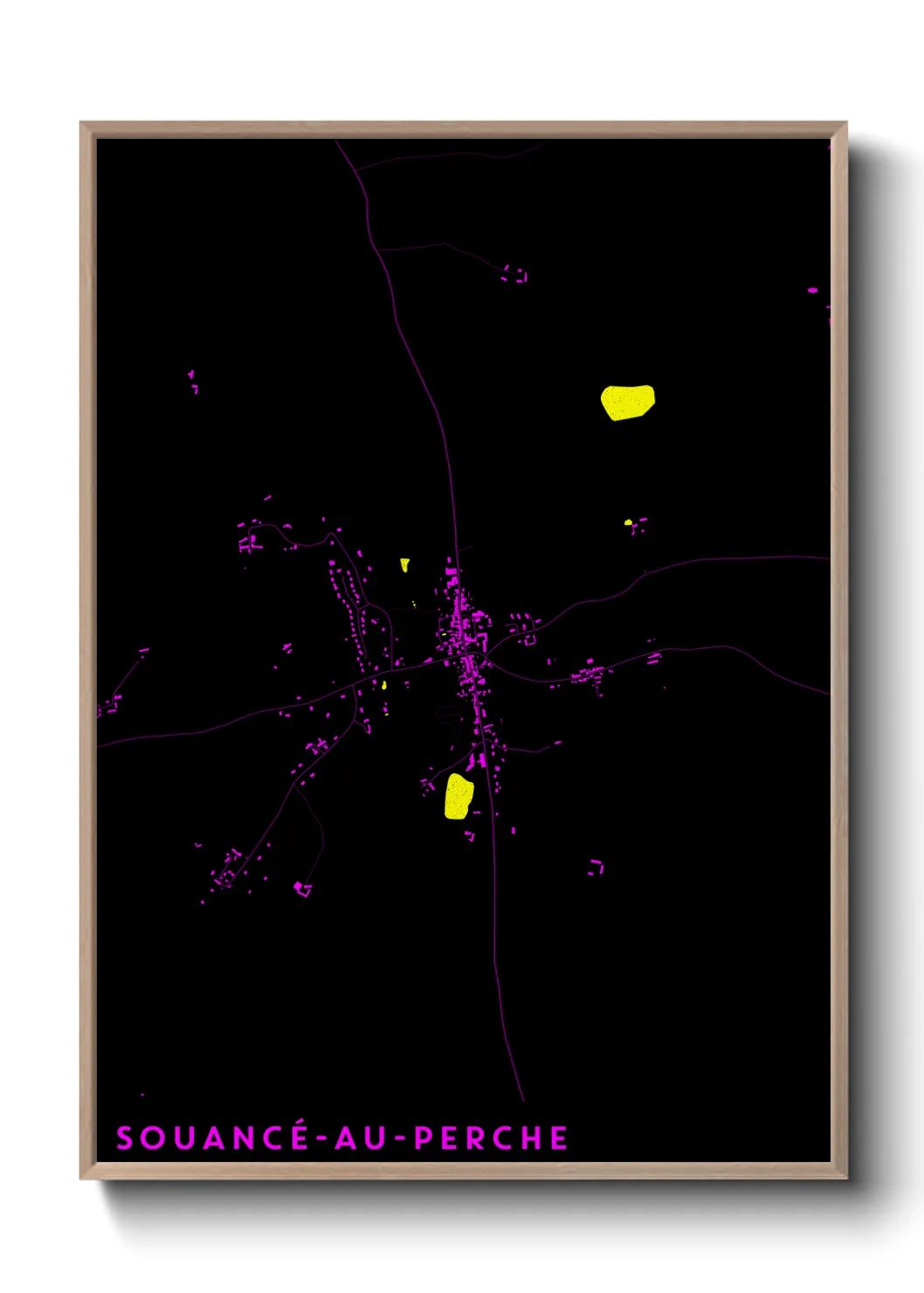 Une affiche de carte sur Souancé-au-Perche
