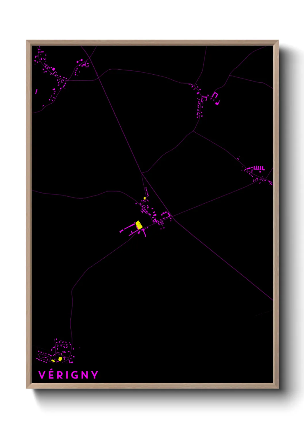 Une affiche de carte sur Vérigny