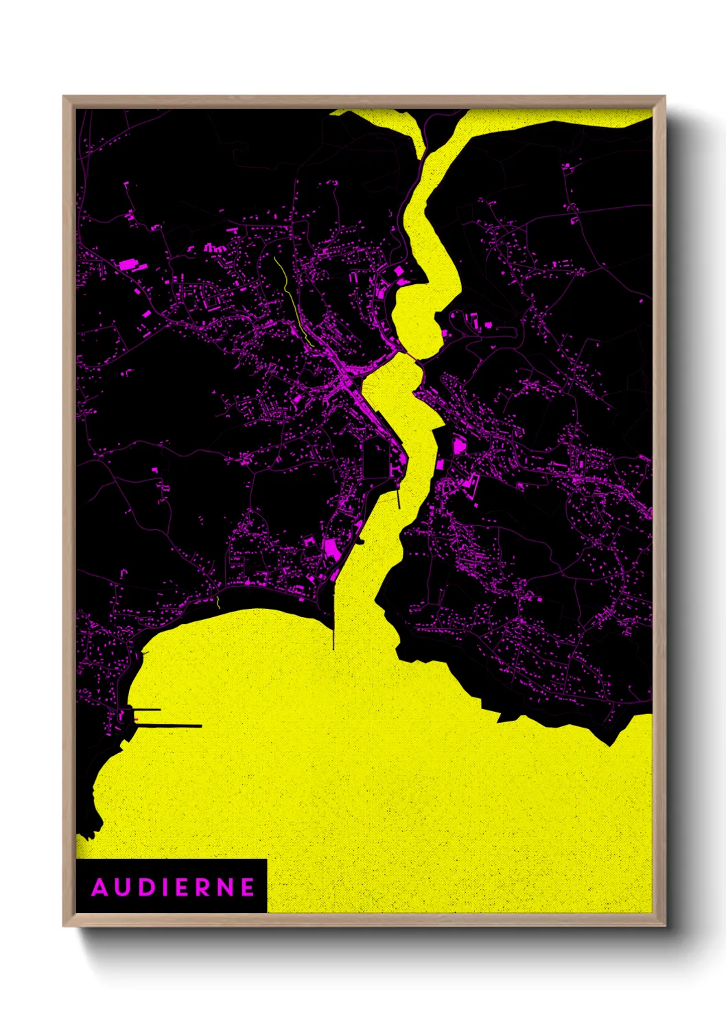 Une affiche de carte sur Audierne